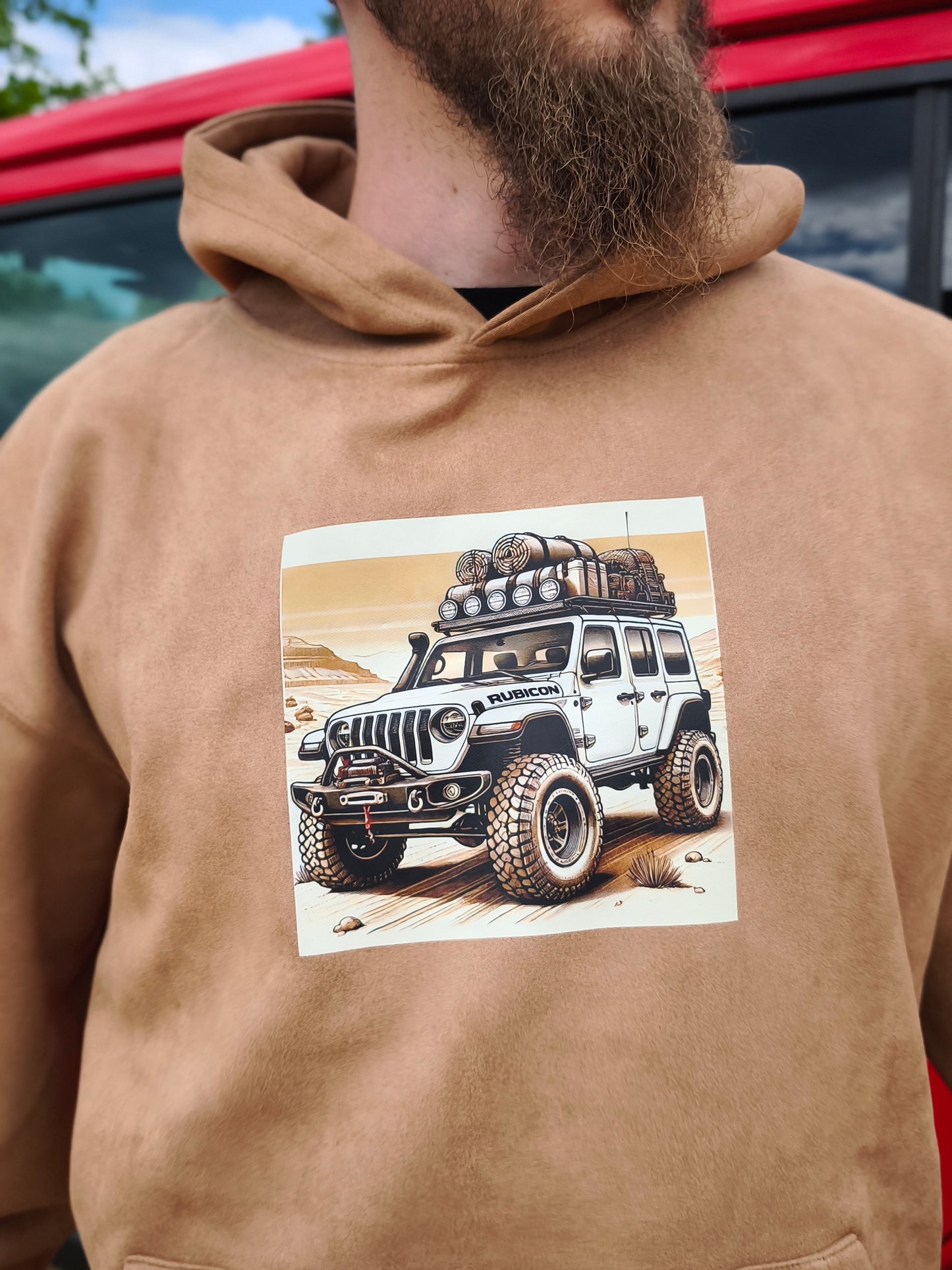 Bluza z kapturem i kieszenią - wyprawowy Jeep Wrangler JL - biały