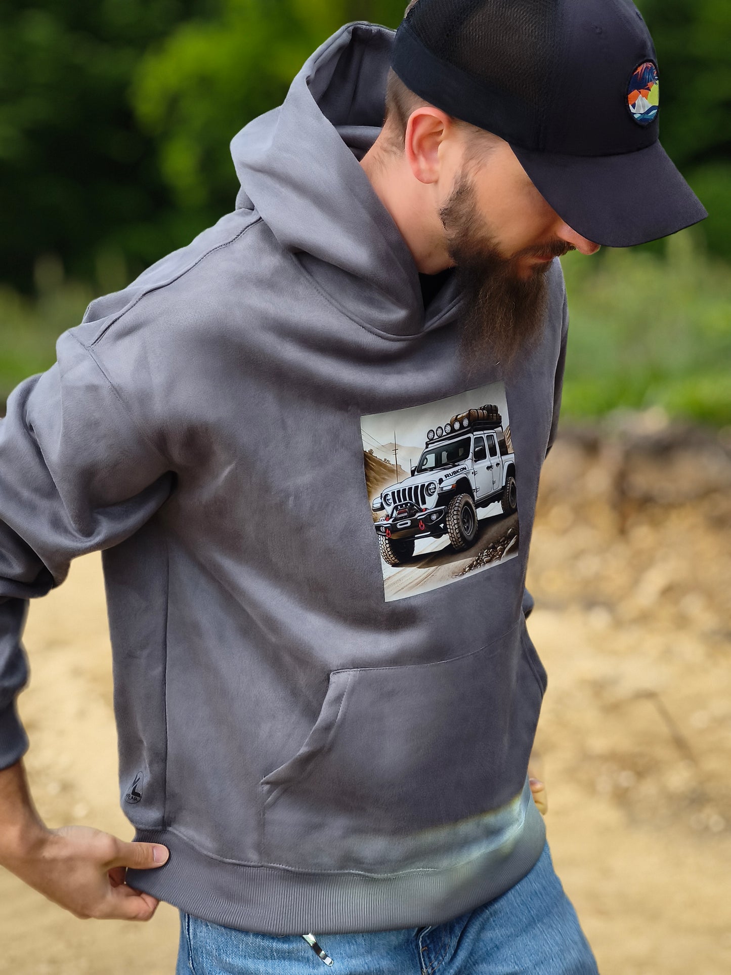 Bluza z kapturem i kieszenią - wyprawowy Jeep Gladiator JT biały