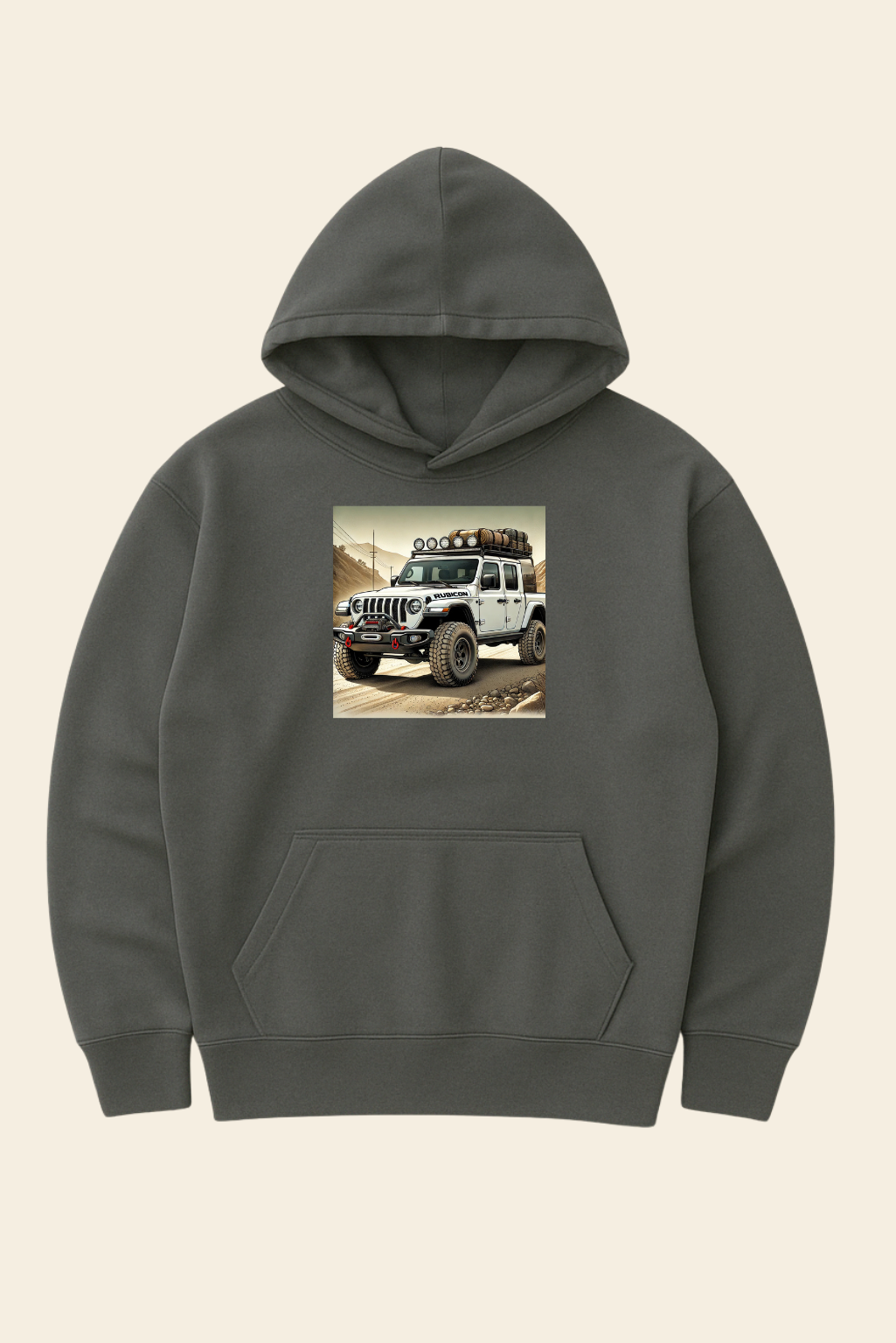 Bluza z kapturem i kieszenią - wyprawowy Jeep Gladiator JT biały