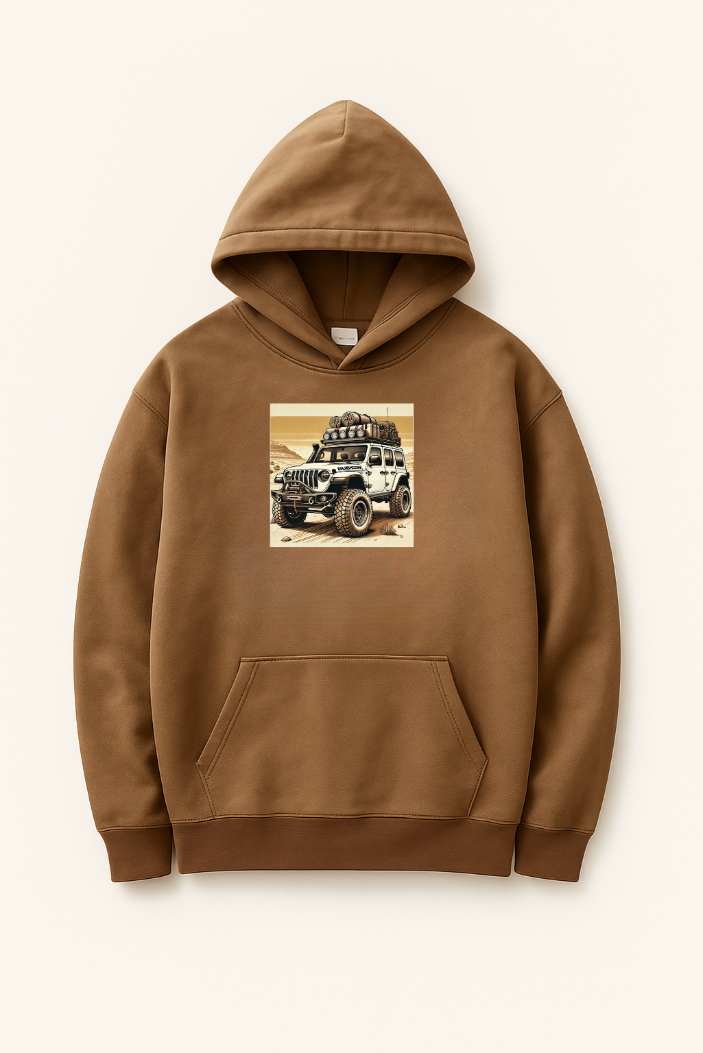 Bluza z kapturem i kieszenią - wyprawowy Jeep Wrangler JL - biały