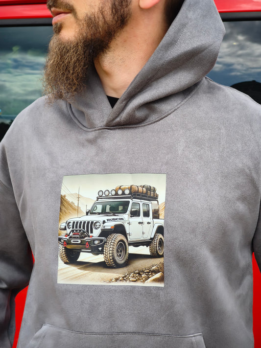 Bluza z kapturem i kieszenią - wyprawowy Jeep Gladiator JT biały