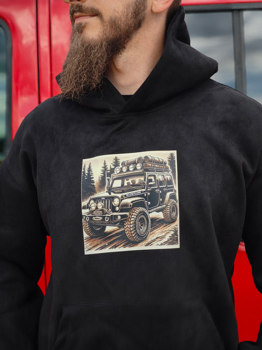 Bluza z kapturem i kieszenią - wyprawowy Jeep Wrangler JK czarny