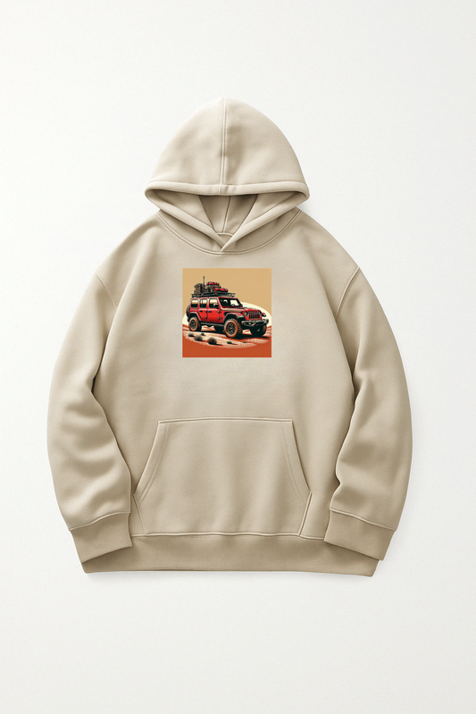 Bluza z kapturem i kieszenią - wyprawowy Jeep Wrangler JL czerwony